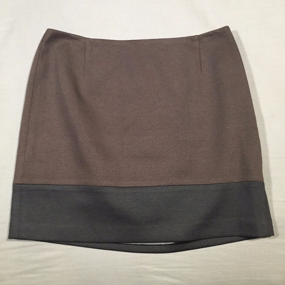Tahari Brown Black Stripe Mini Skirt Size 8